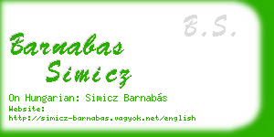 barnabas simicz business card